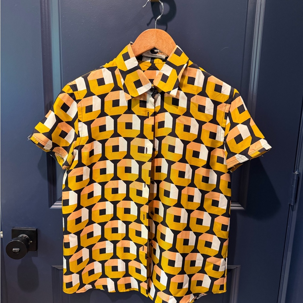 Vintage Prada Geometric Silk Matching Suit/Set- Women’s Size 40
